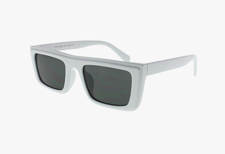 white Wholesale Fashion Flat Top Slim Square Sunglasses