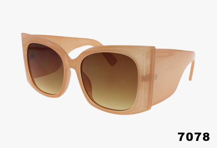 peach Wholesale Oversized Square Fashion Butterfly Sunglasses