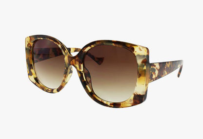 tan marble print Wholesale Large Fashion Rounded Butterfly Sunglasses