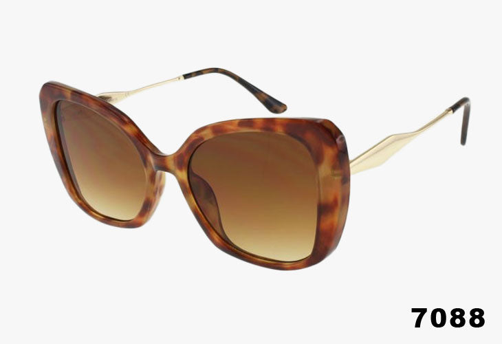 tortoise Wholesale Fashion Butterfly Metal Temple Sunglasses