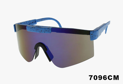 7096CM - Half Rim Sport Active Shield Wholesale Sunglasses