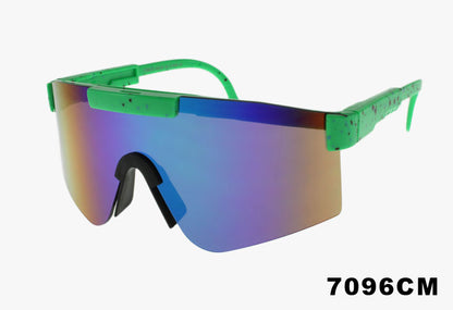 7096CM - Half Rim Sport Active Shield Wholesale Sunglasses