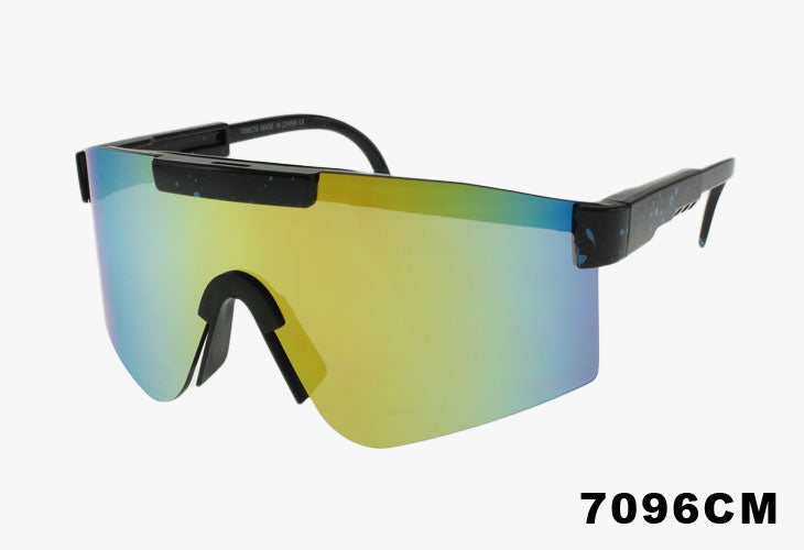 7096CM - Half Rim Sport Active Shield Wholesale Sunglasses