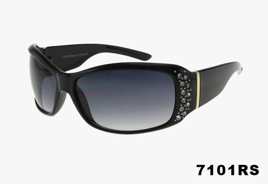 black Wholesale Square Luxury Style Rhinestone Sunglasses