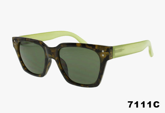 black green Wholesale Fashion Flex Temple Square Shaped Sunglasses