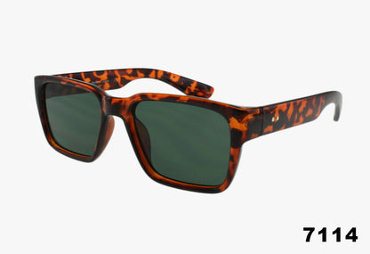 tortoise green lens Wholesale Square Classic Fashion Sunglasses