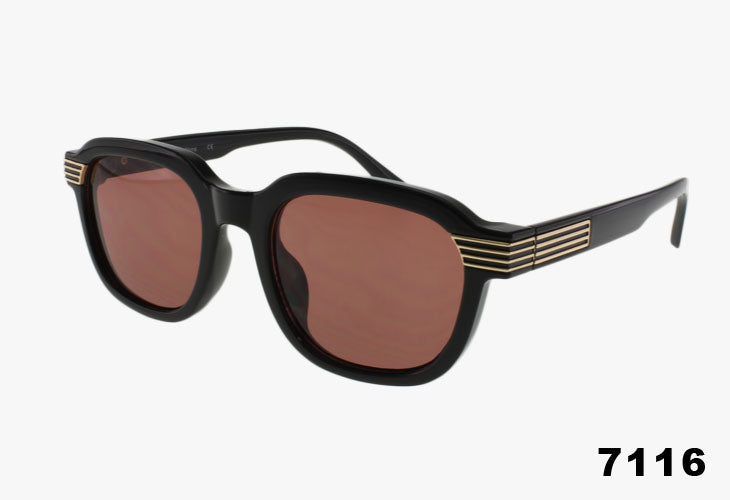 brown Wholesale Thick Frame Oval Shaped Sunglasses