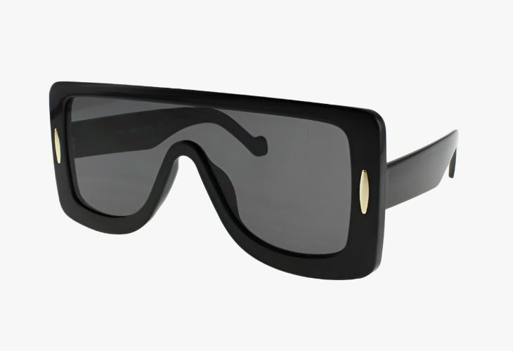 black Wholesale Fashion Square Shield Style Sunglasses