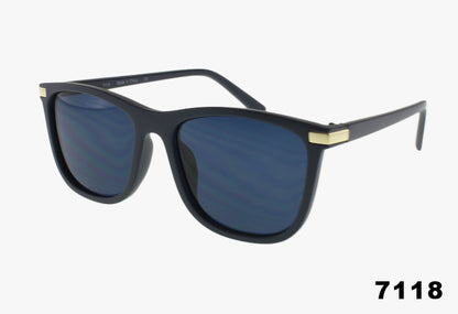blue Wholesale Fashion Square Framed Metal Detail Sunglasses