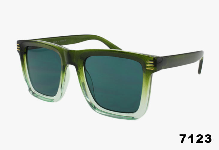 green Wholesale Large Square Ombre Sunglasses