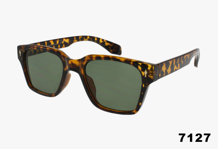 green tortoise Wholesale Fashion Square Frame Sunglasses