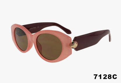 pink Wholesale Designer Luxury Oval Frame Sunglasses