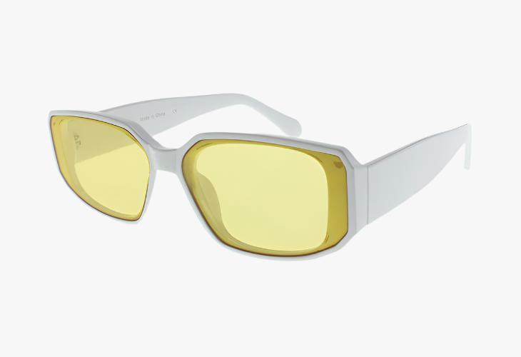 yellow Wholesale Fashion Square Extended Lens Sunglasses