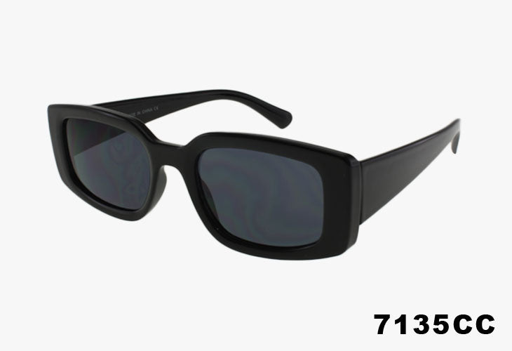 Black sunglasses on a white background with a model number '7135CC' displayed.