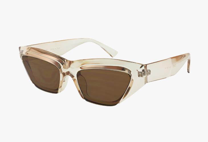 clear tan Wholesale Fashion Slim Angular Sunglasses