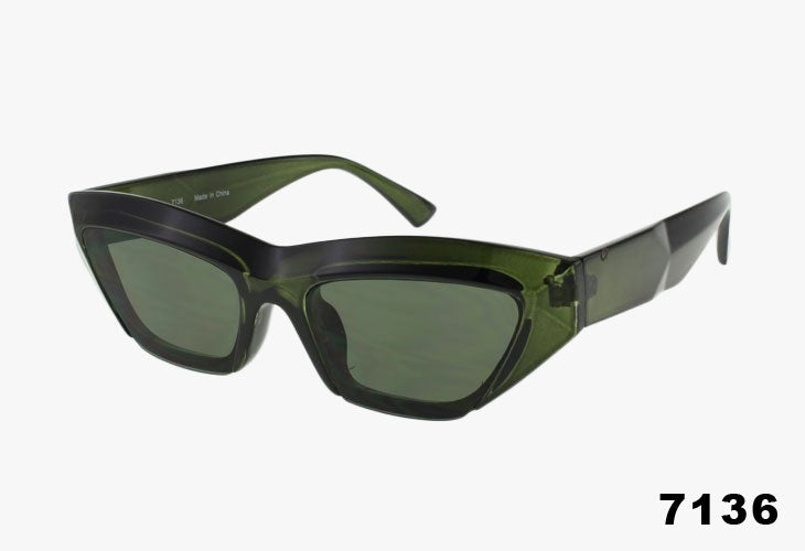 green Wholesale Fashion Slim Angular Sunglasses