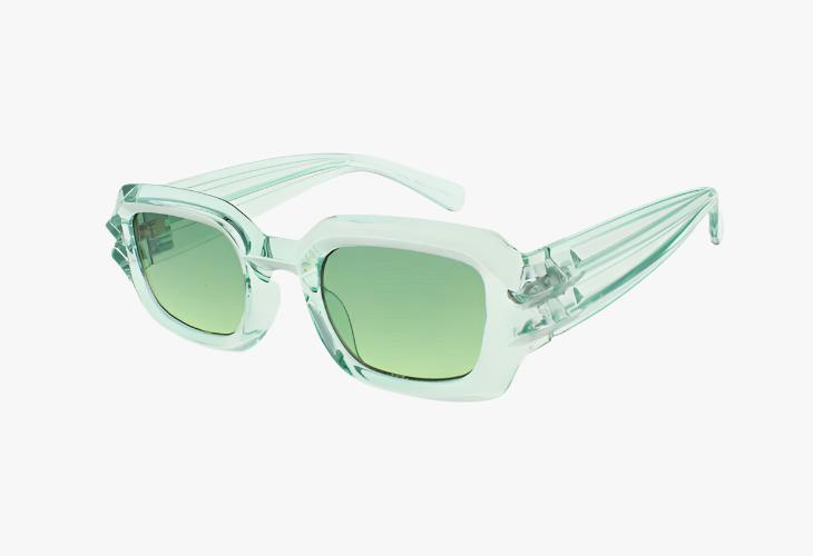 green Wholesale Fashion Square Crystal Sunglasses