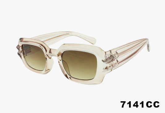 tan Wholesale Fashion Square Crystal Sunglasses