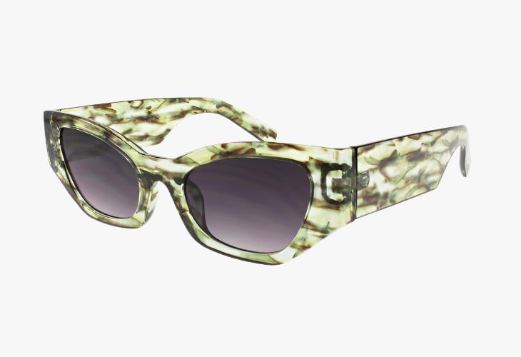 green Wholesale Fashion Square Angular Style Print Sunglasses