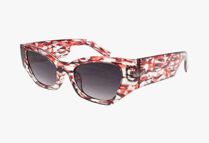 red Wholesale Fashion Square Angular Style Print Sunglasses