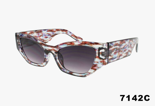 purple Wholesale Fashion Square Angular Style Print Sunglasses