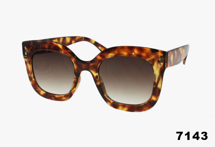 tortoise Fashion Wholesale Rounded Cat Eye Sunglasses