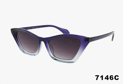 purple Wholesale Fashion Slim Ombre Cat Eye Sunglasses