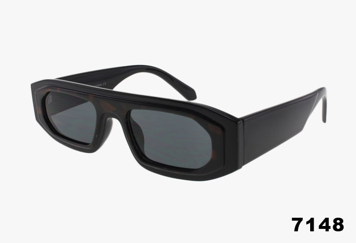 black Wholesale Fashion Futuristic Flat Top Sunglasses