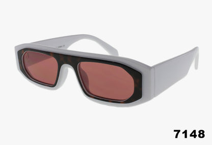 white Wholesale Fashion Futuristic Flat Top Sunglasses