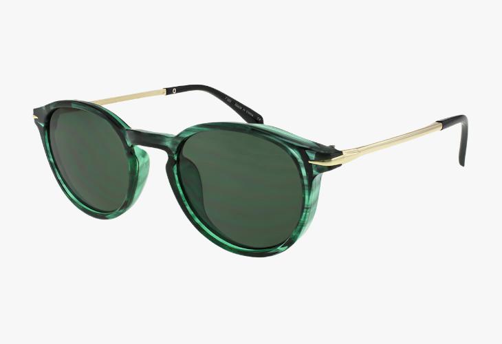 green Wholesale Round Keyhole Bridge Metal Temple Sunglasses