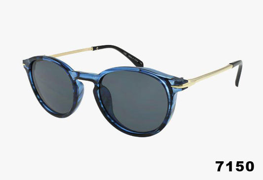 blue Wholesale Round Keyhole Bridge Metal Temple Sunglasses