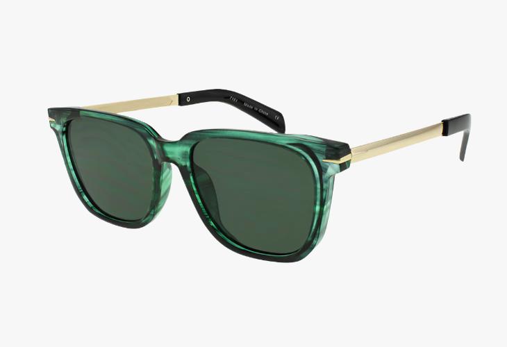 green Fashion Square Metal Wholesale Sunglasses