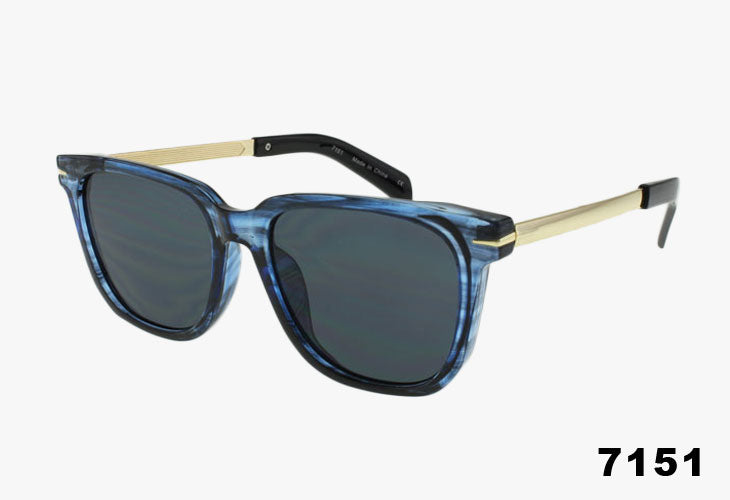 blue Fashion Square Metal Wholesale Sunglasses