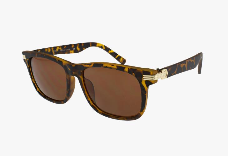 tortoise Wholesale Fashion Square Sunglasses With Metal Hinge Detailing