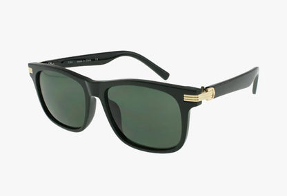 green Wholesale Fashion Square Sunglasses With Metal Hinge Detailing