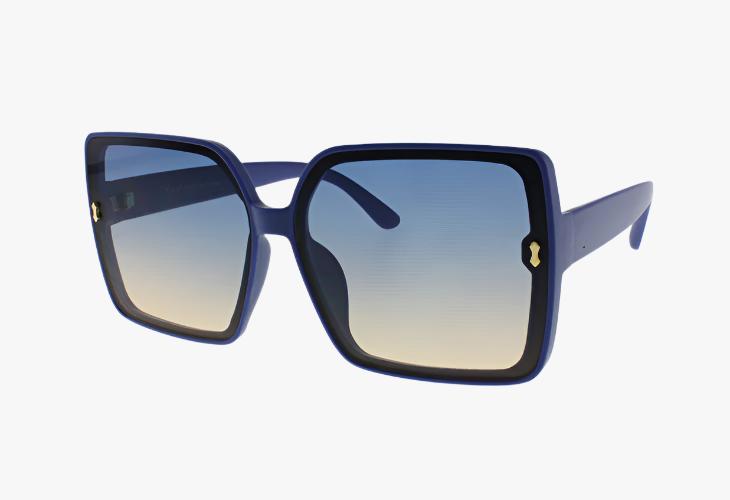 blue Wholesale Fashion Square Extended Lens Sunglasses