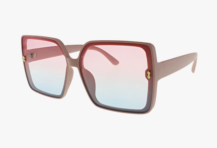 pink Wholesale Fashion Square Extended Lens Sunglasses