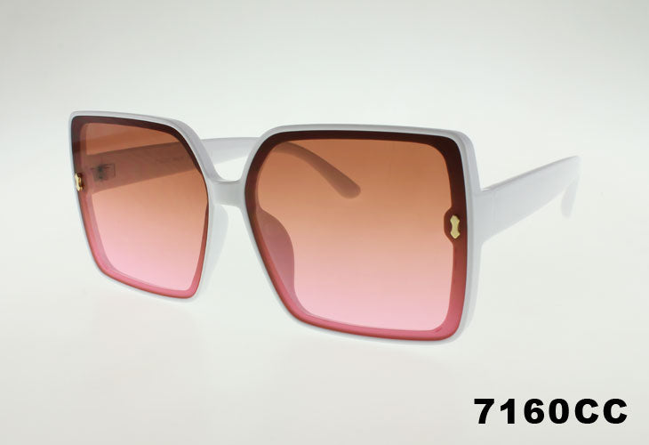 white Wholesale Fashion Square Extended Lens Sunglasses