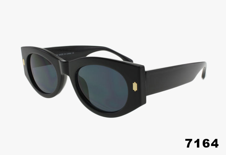 black Wholesale Fashion Square Oval Sunglasses