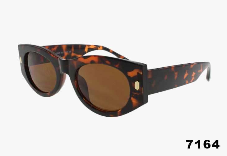 tortoise Wholesale Fashion Square Oval Sunglasses