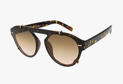 amber lens Wholesale Fashion Round Pilot Sunglasses