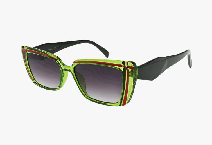 green Wholesale Slim Fashion Striped Sunglasses