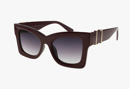 maroon Wholesale Fashion Square Thick Framed Sunglasses