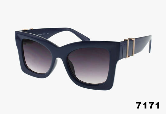 navy Wholesale Fashion Square Thick Framed Sunglasses