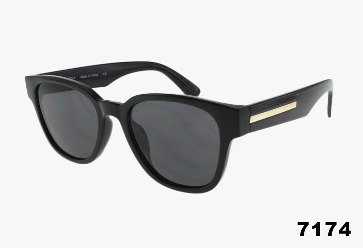 black Wholesale Rounded Square Style Sunglasses