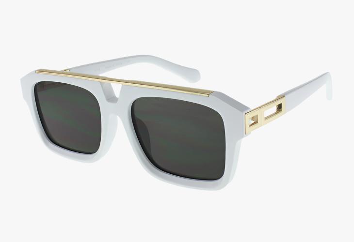 white Wholesale Fashion Square Pilot Style Sunglasses