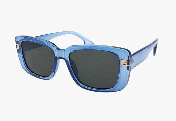 blue Wholesale Square Fashion Sunglasses Metal Emblem