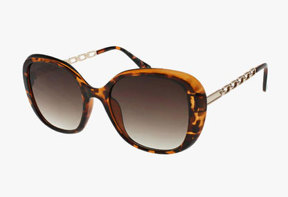 tortoise shell Wholesale Oval Fashion Chain Link Sunglasses