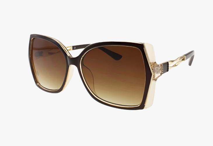 tortoise Wholesale Luxury Square Style Chain Sunglasses