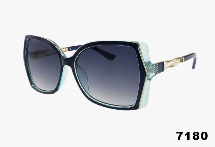 black blue Wholesale Luxury Square Style Chain Sunglasses